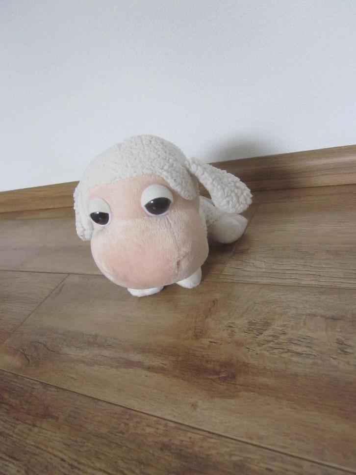 Big Headz TCC Global wit-roomwit zacht pluche schaap lam 2x, Kinderen en Baby's, Speelgoed | Knuffels en Pluche, Zo goed als nieuw