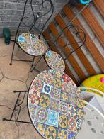 Bistro tuinset mozaïek (inklapbaar), Tuin en Terras, Ophalen, Zo goed als nieuw, 2 zitplaatsen