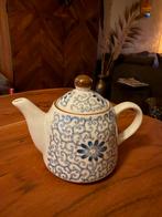 Riverdale Theepot met blauw motief bruin, Keramiek, Overige typen, Ophalen of Verzenden, Zo goed als nieuw
