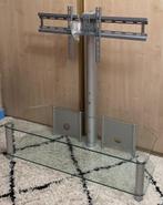Design robuust TV meubel uit aluminium/glas verdraaibaar., Ophalen, 100 tot 150 cm, Modern Design, 100 tot 150 cm