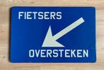 verkeersbord fietsers oversteken 40 x 60 cm RVV 1966, Ophalen of Verzenden, Gebruikt