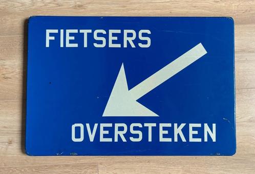 verkeersbord fietsers oversteken 40 x 60 cm, Verzamelen, Overige Verzamelen, Gebruikt, Ophalen of Verzenden