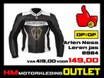 Leren motorjas Arlen Ness 8984 Zwart-Wit - MEN 48-50-52, Info@huybersmotoren.nl, Heren, HM - Sale, NL
