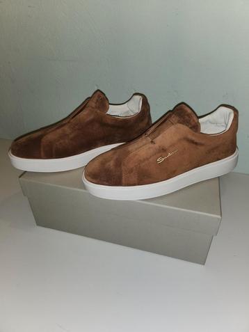 Santoni slip on sneaker bruin suède mt 6 en mt 9 NIEUW beschikbaar voor biedingen