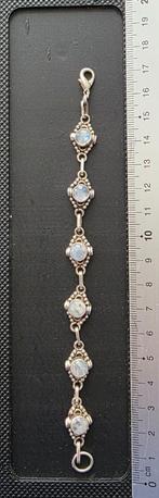 Zilveren armband met maansteen, Sieraden, Tassen en Uiterlijk, Armbanden, Verzenden, Zo goed als nieuw, Wit, Zilver