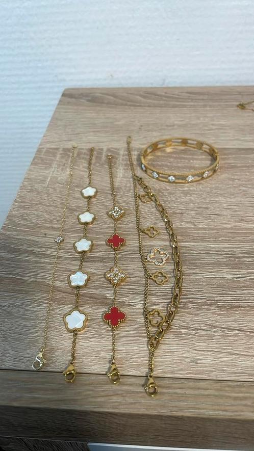Partij rvs Armbanden & 925 zilver, Sieraden, Tassen en Uiterlijk, Armbanden, Zo goed als nieuw, Staal, Goud, Met kristal, Met strass