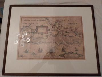Oude Kaart Groningen Ingelijst beschikbaar voor biedingen