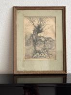 Adrianus Johannes Grootens.  Wilg bij Boerderij, Antiek en Kunst, Kunst | Schilderijen | Klassiek, Ophalen