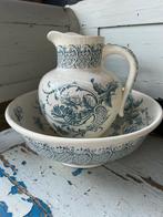 Lampetstel met mooie blauw tekening, Antiek en Kunst, Ophalen of Verzenden