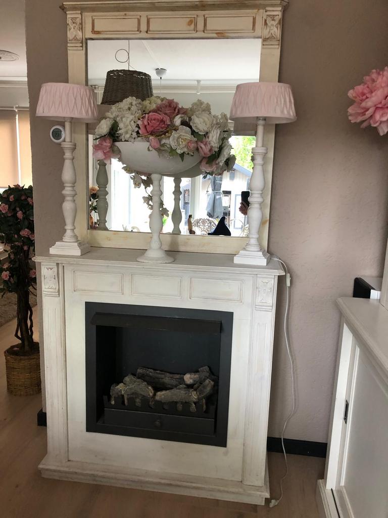 Houten white wash gel haard, Ophalen, Zo goed als nieuw, Vrijstaande haard, Houthaard