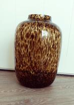Prachtige Cheetah leopard mondgeblazen vaas 45 bij 32.5, Ophalen, Overige kleuren, Nieuw, Glas