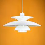 PH 5 Louis Poulsen Lamp – Monochroom witte lamp, Scandinavisch, Ophalen of Verzenden, Zo goed als nieuw, 75 cm of meer