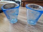 2 water glazen Kosta Boda Mine tumbler blauw, Ophalen of Verzenden