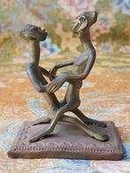 Man en vrouw mooi antiek erotisch brons beeldje uit Afrika., Ophalen of Verzenden