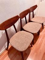 Louis van Teeffelen Wébé eetkamerstoelen 3x, Huis en Inrichting, Stoelen, Ophalen, Gebruikt, Mid-century, Hout