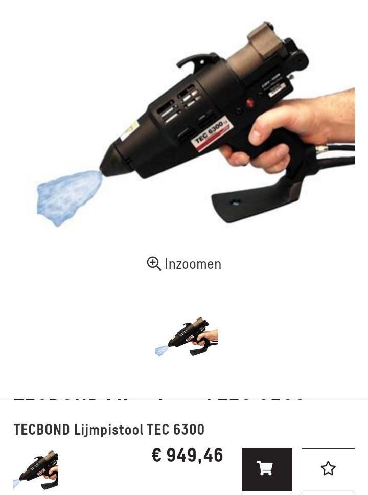 Tecbond smeltlijmpistool proffesional, Doe-het-zelf en Verbouw, Gereedschap | Overige machines, Gebruikt, Ophalen