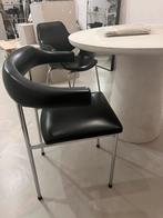 Skai leren stoel in Gastone Rinaldi stijl, Ophalen, Gebruikt, Zwart, Leer