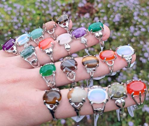 Edelstenen ringen actie 20 voor €25 edelsteen ring sieraden, Verzamelen, Mineralen en Fossielen, Mineraal, Ophalen of Verzenden