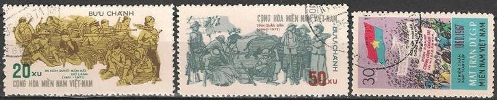 Vietnam 3 verschillende O. ADV. no.112 IJ., Postzegels en Munten, Postzegels | Azië, Gestempeld, Zuidoost-Azië, Ophalen of Verzenden