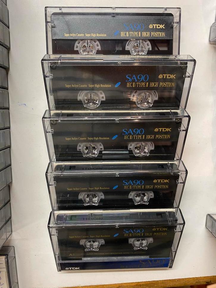 TDK SA90 Cassettebandjes - 5 stuks, Cd's en Dvd's, Cassettebandjes, Zo goed als nieuw, Voorbespeeld, Rock en Metal, 2 t/m 25 bandjes