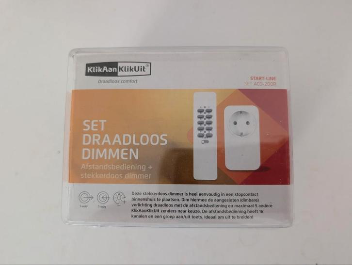 KlikAanKlikUit Draadloze Dimset, Doe-het-zelf en Verbouw, Elektra en Kabels, Zo goed als nieuw, Stekker, Ophalen of Verzenden