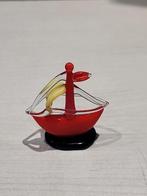 Vintage miniatuur murano glazen zeilboot beeldje, Verzenden