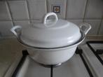 Braadpan gietijzer diam. 20 cm wit emaille, Gebruikt, Ophalen of Verzenden, Koekenpan of Braadpan, Gietijzer