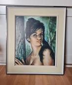 Vintage schilderij zigeuner vrouw Jaren 60 J.H. Lynch, Ophalen of Verzenden
