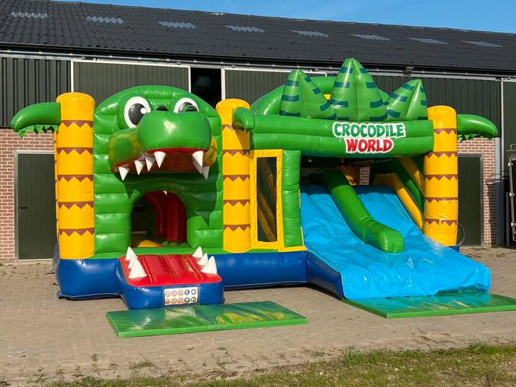 Springkussen Multiplay Krokodil te huur / huren, Kinderen en Baby's, Speelgoed | Buiten | Springkussens, Zo goed als nieuw, Ophalen