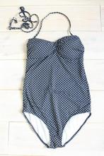 Donkerblauwe polkadots badpak in maat 40, nieuw., Kleding | Dames, Ophalen of Verzenden, Nieuw, Blauw, Badpak