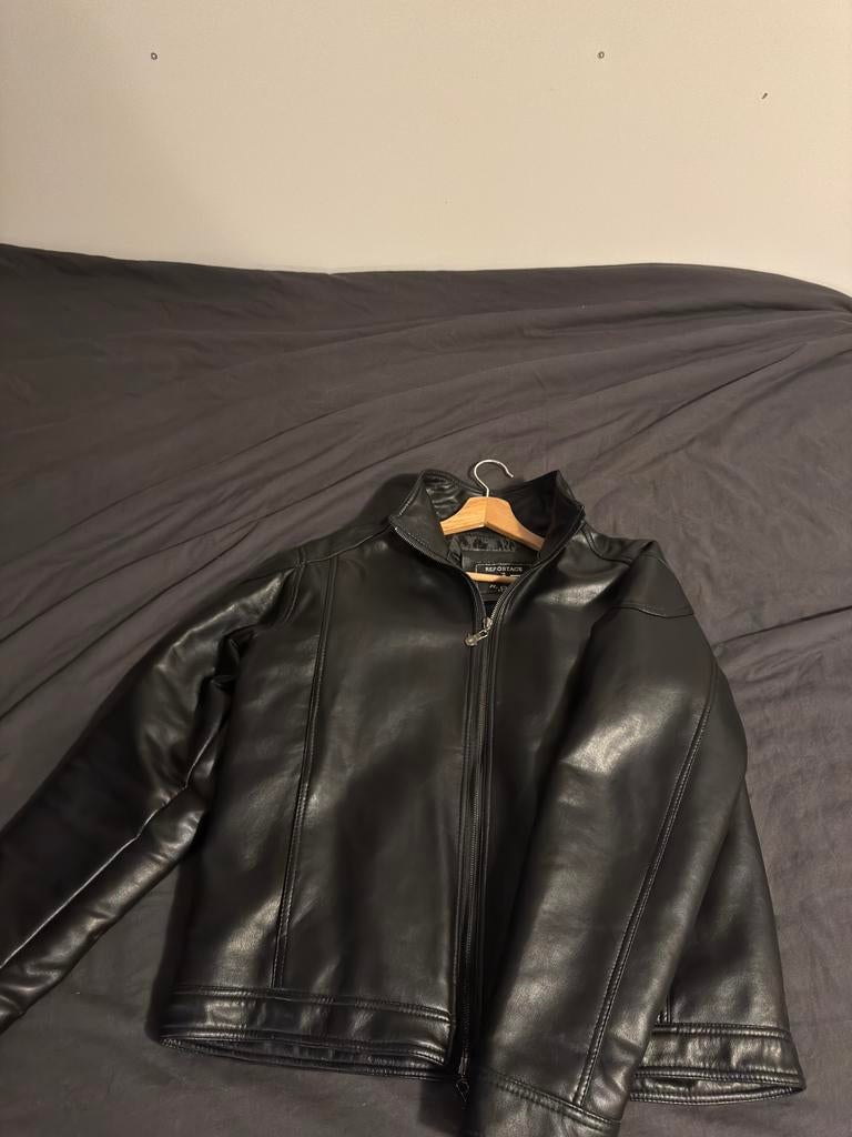 Leren jas, Verzenden, Zo goed als nieuw, Maat 52/54 (L), Zwart