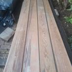 Massief grenen vloer 28 m2 vloerdelen 2 cm dik, Ophalen, Gebruikt, Vloerdelen of -planken, 10 tot 30 cm