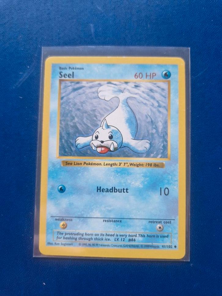 Pokemon Seel shadowless base set kaart, Hobby en Vrije tijd, Verzamelkaartspellen | Pokémon, Zo goed als nieuw, Losse kaart, Ophalen of Verzenden