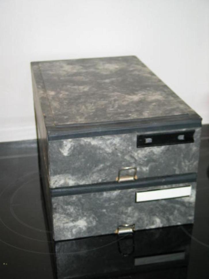 2 stuks archiefdozen stapelbaar antiek gewolkt antraciet, Diversen, Bureau-accessoires, Zo goed als nieuw, Ophalen