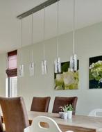 Hanglamp met 5 glazen kappen, Ophalen, Gebruikt, 50 tot 75 cm, Glas