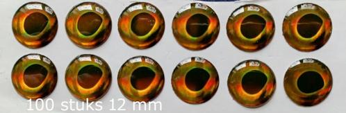 100 stuks bruin kleurig kunstaas ogen van 12 mm, Watersport en Boten, Hengelsport | Vliegvissen, Nieuw, Complete set, Ophalen