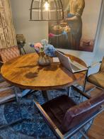 Mangohouten Tafel - 130x78, Rond, Ophalen of Verzenden, Zo goed als nieuw, 100 tot 150 cm