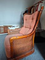 Giorgetti Rotan Fauteuil - Italiaans Design, Huis en Inrichting, Ophalen, Gebruikt, Rotan vintage klassiek design bruin, 50 tot 75 cm
