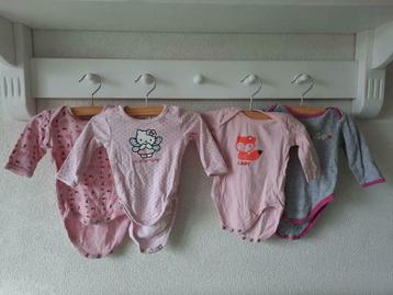 3x Meisjes Romper Lange Mouwen Hello Kitty, Prenatal Maat 56 beschikbaar voor biedingen