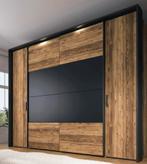 Grote kledingkast zwart/eiken, Huis en Inrichting, Kasten | Kledingkasten, Ophalen, 200 cm of meer, Zo goed als nieuw, 200 cm of meer