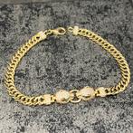 14 karaats gouden armband panter model cuban, Ophalen of Verzenden, Zo goed als nieuw, Goud, Zilver
