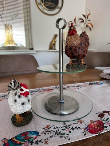 etagere, zonder kipRVS met glas