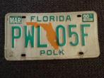 Kentekenplaat licenseplate Florida Polk USA, Verzamelen, Gebruikt, Verzenden
