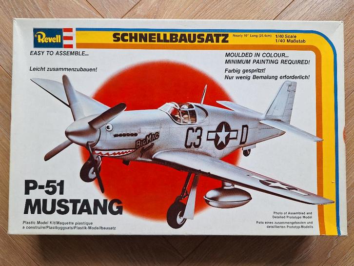 1:40 1/40 Revell P-51 Mustang, Hobby en Vrije tijd, Modelbouw | Vliegtuigen en Helikopters, Zo goed als nieuw, Vliegtuig, Groter dan 1:72