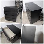 Ikea Malm Ladekast - 4 Laddes - Zwartbruin, Ophalen, Gebruikt, 50 tot 100 cm, 3 of 4 laden