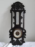 Barrometer / thermometer in handgesneden houten omlijsting, Ophalen of Verzenden