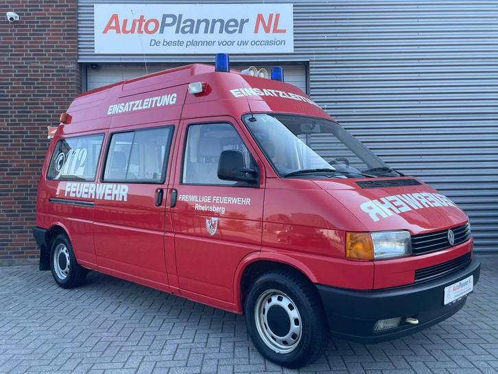 Volkswagen Transporter 2.4D! Ex-brandweerwagen! 5-Persoons!, Auto's, Volkswagen, Bedrijf, Te koop, Transporter, Metallic lak, Diesel