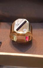 Mooie 14k gouden ring wit met Geelgoud, Heer, Nieuw, Ophalen of Verzenden, Goud