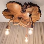 Rustieke LED Hanglamp - Hout Design, 50 tot 75 cm, Rustiek, Nieuw, Ophalen of Verzenden