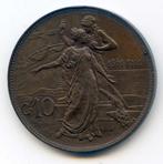 Italië 10 Centesimi 1911 Schip en Vrouw Blote Borst UNC-, Ophalen of Verzenden, Italië